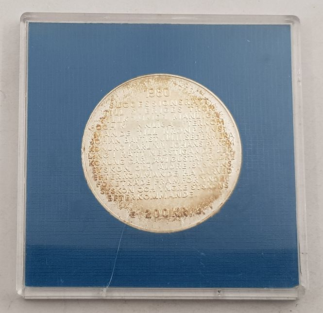 Hovedbilde Sverige: 200 kr minnesmynt fra 1980.