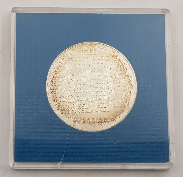 Hovedbilde Sverige: 200 kr minnesmynt fra 1980.