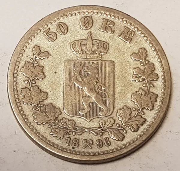 Bilde av 50 øre 1896 kv. svak 1