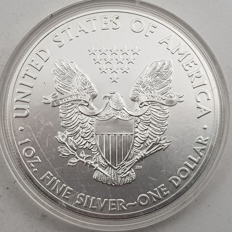 Silver Eagle 2015 i plast kapsel. 