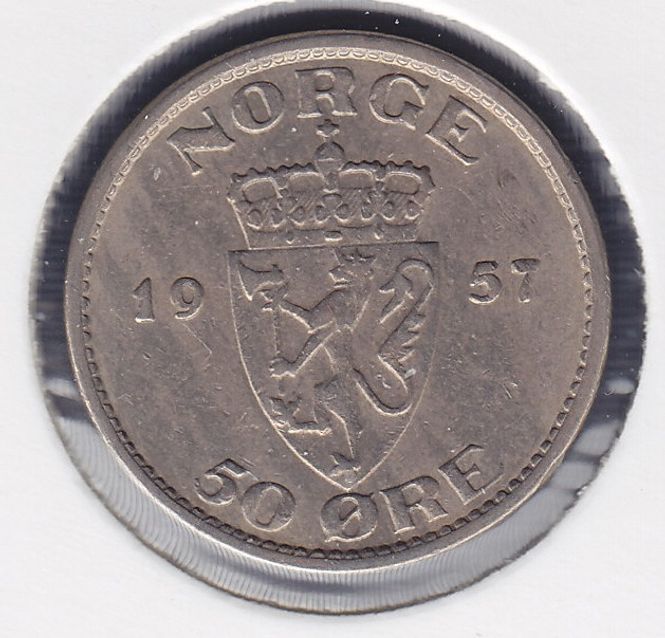 Hovedbilde 50 øre 1957 kv. 1