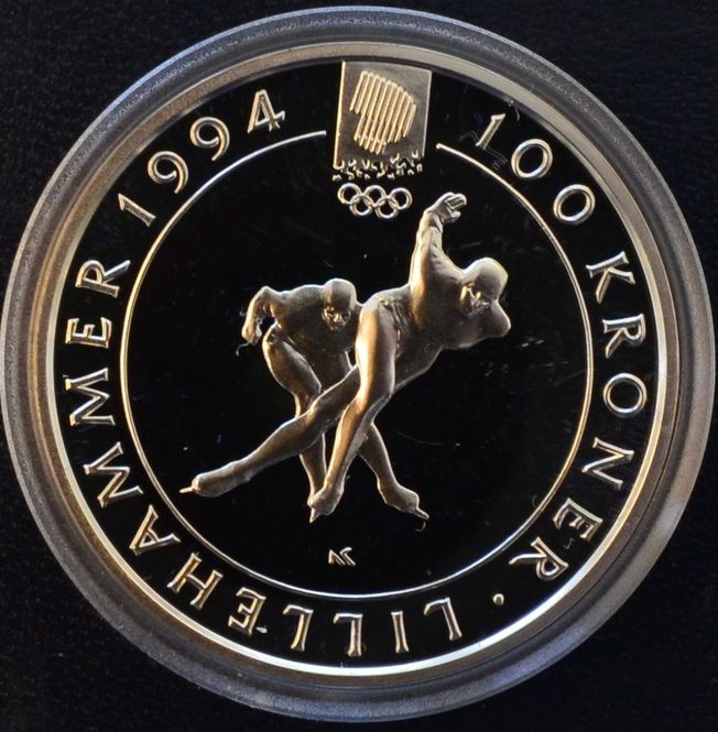 Hovedbilde 100 kr 1991 - Skøyteløpere