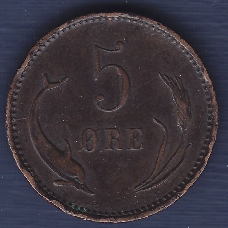 Danmark: 5 øre 1891 kv. god 1