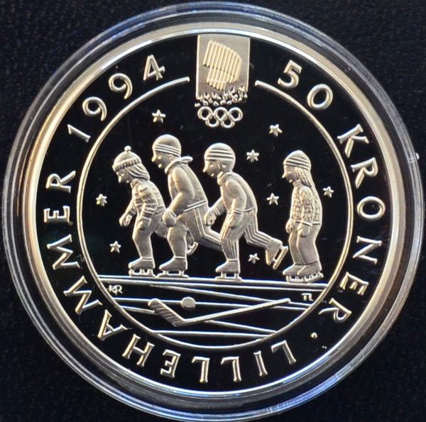 Hovedbilde 50 kr 1993 - Barn på skøyter