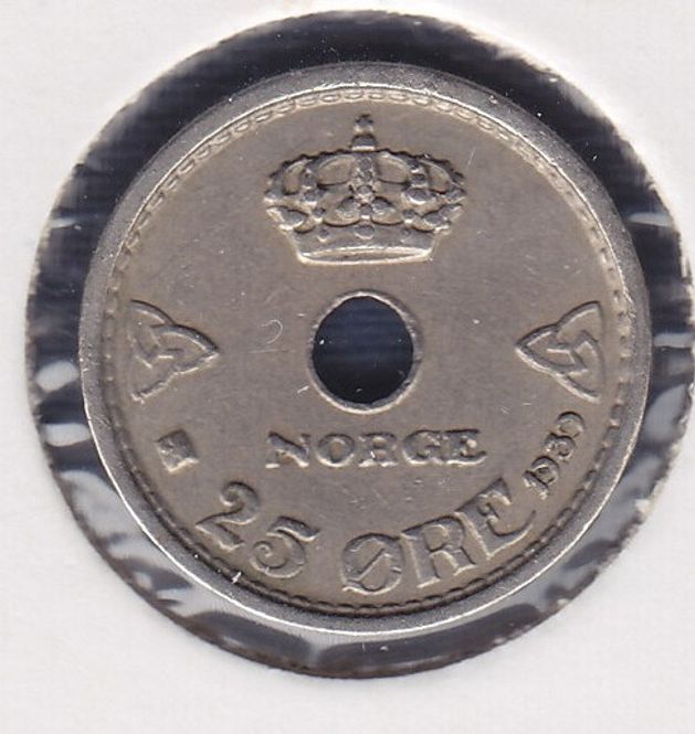 Hovedbilde 25 øre 1939 kv. 1
