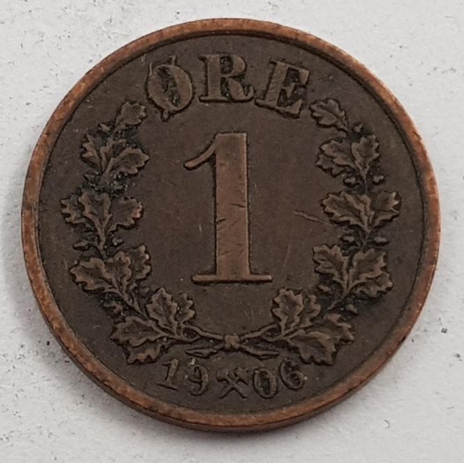 Hovedbilde 1 øre 1906 kv. 1+ (nr. 2)