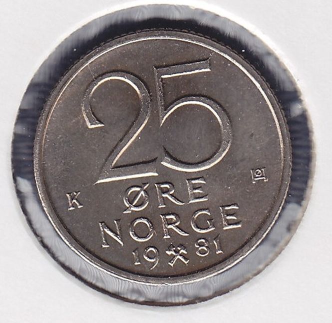 Hovedbilde 25 øre 1981 kv. 0